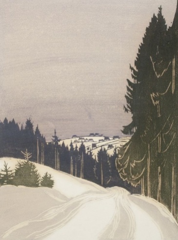 "Langegasse nach Zinnwald im Winter" by Erish Buchwald-Zinnwald